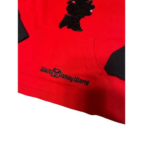 Disney Minnie Mouse Reversible Sequin Hoodie Sweatshirt Pullover Excellent VERY - Picture 4 of 6